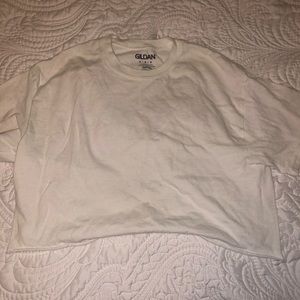 plain white cropped tee
